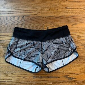 lululemon athletica Black and Patterned Women's Athletic Shorts